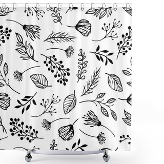 Personality  Forest Herbs Background Shower Curtains