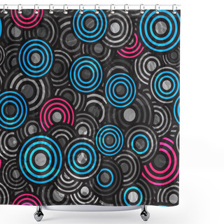 Personality  Abstract Grunge Circle Seamless Shower Curtains