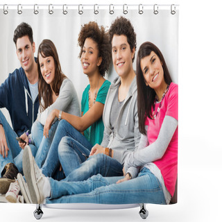 Personality  Group Of Happy Smiling Friends Shower Curtains