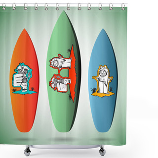Personality  Vector Surfboards Designs Shower Curtains