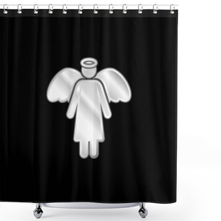 Personality  Angel Silver Plated Metallic Icon Shower Curtains