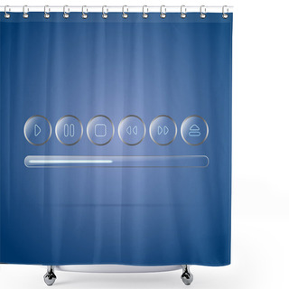 Personality  Vector Glossy Glass Player Buttons Set. Shower Curtains
