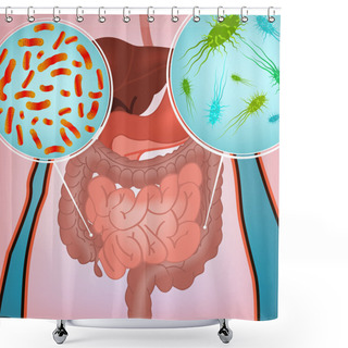 Personality  Intestinal Infection Image Shower Curtains