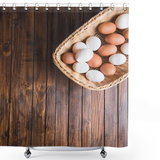 Personality  Chicken Eggs In Basket Shower Curtains