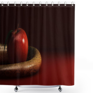 Personality  Apple And Snake Shower Curtains