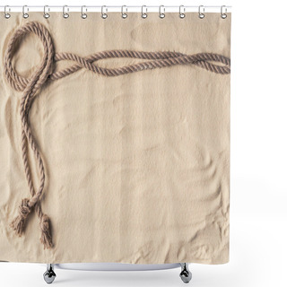 Personality  Knotted Rope Frame On Light Sand Shower Curtains
