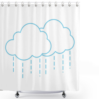 Personality  Neon Line Nature Cloud Raining Weather In The Sky Shower Curtains