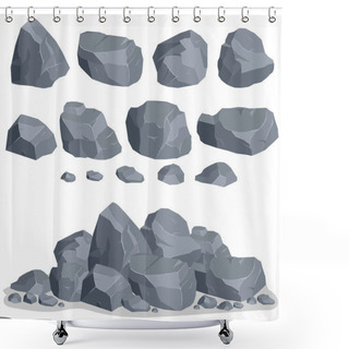 Personality  Rock Stone Set Shower Curtains