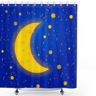 Personality  Moonlight Night - Vector Illustration Shower Curtains