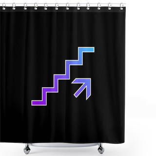 Personality  Ascending Stairs Signal Blue Gradient Vector Icon Shower Curtains