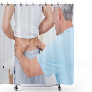 Personality  Doctor Examining His Patient Back  Shower Curtains