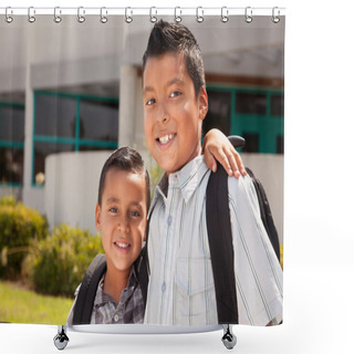 Personality  Cute Brothers Ready For School Shower Curtains