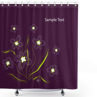 Personality  Excellent Purple Floral Background - Vector Illustration Shower Curtains