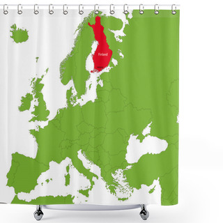 Personality  Finland Map Shower Curtains