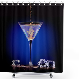 Personality  Exotic Spirit Drink. Pouring A Mixer Into A Martini Shower Curtains