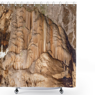 Personality  Detail Of Various Stalactites In The Cave Shower Curtains