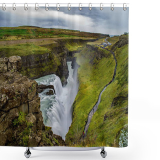 Personality  Gullfoss Waterfall In Iceland Shower Curtains