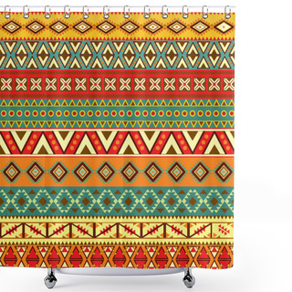 Personality  Ethnic Strips Motifs Shower Curtains