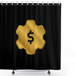 Personality  Application Settings Gold Plated Metalic Icon Or Logo Vector Shower Curtains