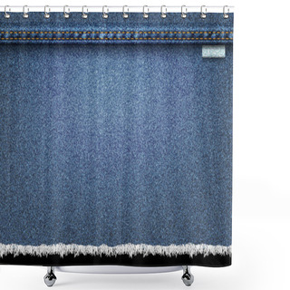 Personality  Background Of Denim, Blue Jeans Realistic Texture Shower Curtains