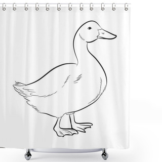 Personality  Duck Sketching Vector Illustration Shower Curtains