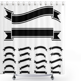 Personality  Black And White Ribbon Symbols Shower Curtains