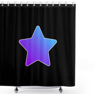 Personality  Big Favorite Star Blue Gradient Vector Icon Shower Curtains