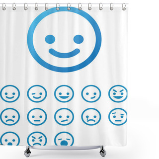Personality  Vector Smile Icon Set Shower Curtains