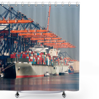 Personality  Harbor Container Ships Shower Curtains
