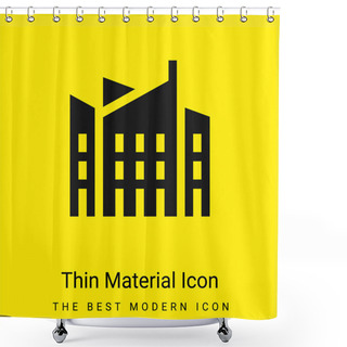 Personality  Architecture Minimal Bright Yellow Material Icon Shower Curtains