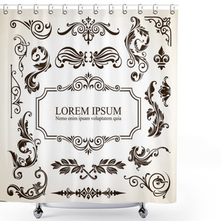 Personality  Vector Set Of Calligraphic Design Elements Shower Curtains