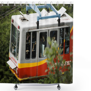Personality  People Travel By Cable Car At Namsan  Park Shower Curtains