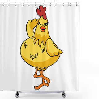 Personality  Daft Chicken Cartoon 02 Shower Curtains