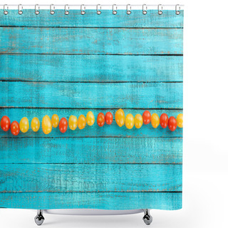 Personality  Fresh Cherry-tomatoes On Table Shower Curtains