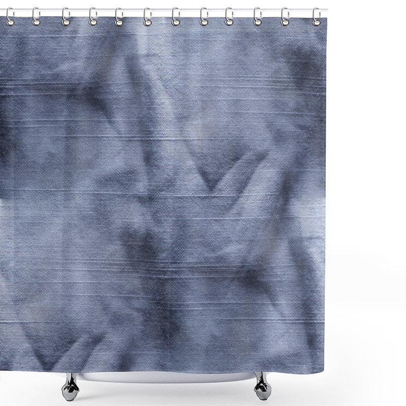 Personality  Old Wrinkled Blue Jeans Seamless Texture Shower Curtains