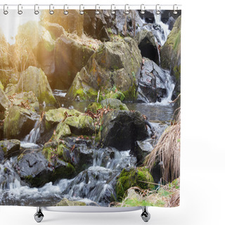 Personality  Landscape A Mountain Stream Shower Curtains