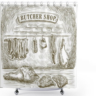 Personality  Natural Meat And Products Made From It Shower Curtains