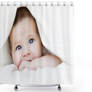 Personality  Baby Under Blanket Shower Curtains