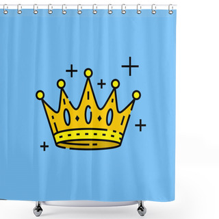 Personality  Gold Crown Icon Shower Curtains