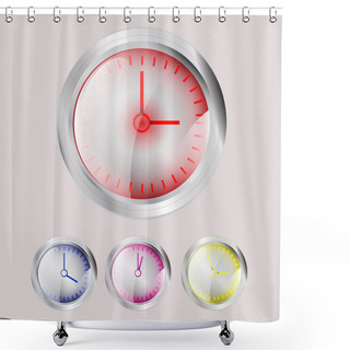 Personality  Set Of Vector Clocks Shower Curtains