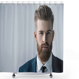 Personality  Stylish Bearded Businessman Shower Curtains