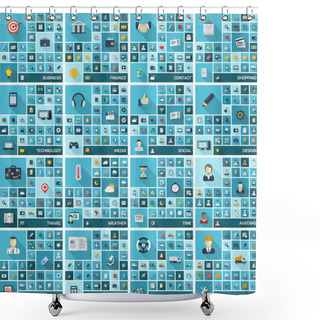Personality  Large Icons Set Shower Curtains