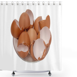 Personality  Egg Shell Is On Plate Shower Curtains