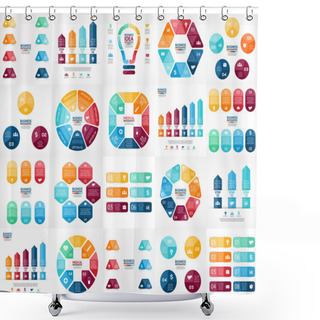 Personality  Vector Infographics Set. Templates For Cycle Diagram, Graph, Presentation And Round Chart. Business Startup Concept With 3, 4, 5, 6, 7, 8 Options, Parts, Steps Or Processes. Data Visualization. Shower Curtains