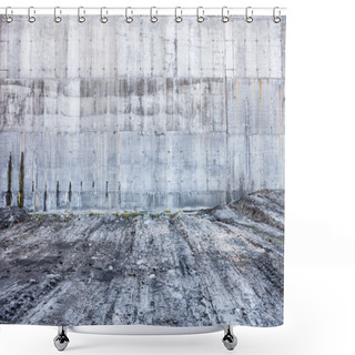 Personality  Grey Concrete Wall Shower Curtains