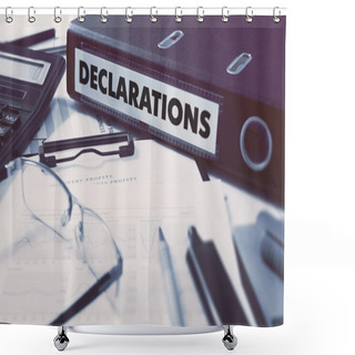 Personality  Declarations On Ring Binder. Blured, Toned Image. Shower Curtains