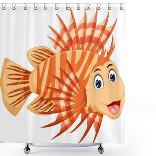 Personality  Cute Cartoon Of Lion Fish Shower Curtains