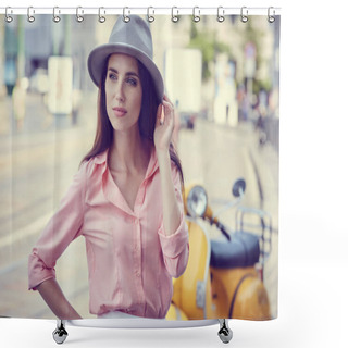 Personality  Fashionably Dressed Woman  Shower Curtains