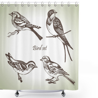 Personality  Bird Set Shower Curtains