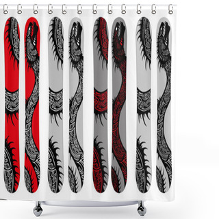 Personality  Snowboard Design Shower Curtains